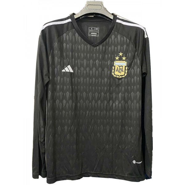 Argentina black goalkeeper jersey soccer uniform men's football kit tops sport shirt 2023-2024